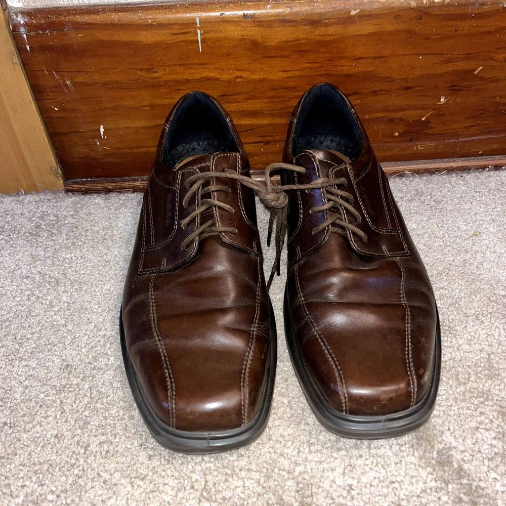 Ecco Men's 43 (9.5) Brown Comfort Shock Point Dress Shoe Stable Balance - Picture 9 of 10